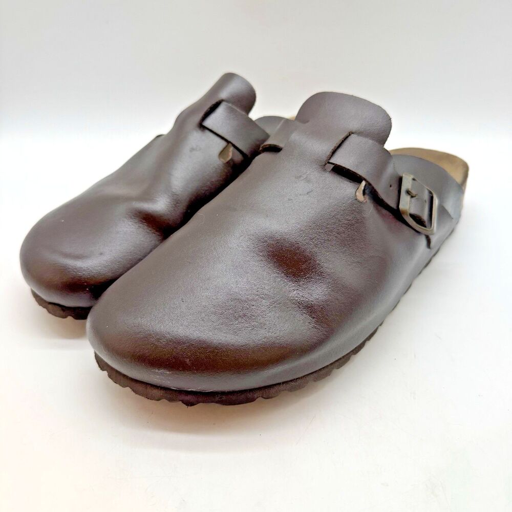 Birki Look Alike Autenti Brown Leather Boston Clogs Men's 45 US 12 Made In Spain